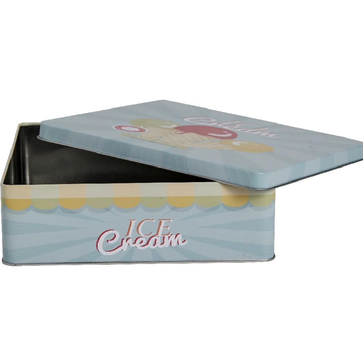 Boîte de rangement cuisine bleue décor glace multicolore