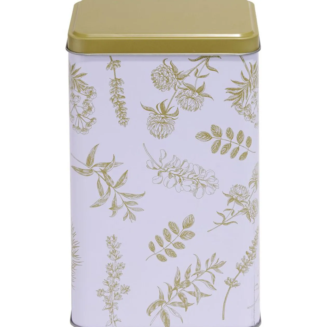 Boîte en métal imprimé feuillage 13x10xH20cm