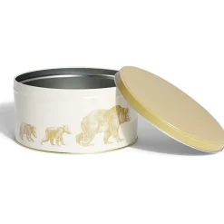 Boîte ronde en métal Ø16,7cm motif ours jaune