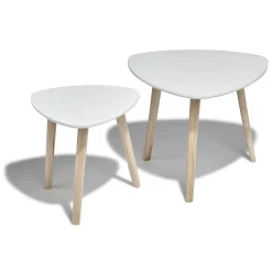 Bout de canapé blanc Emma x 2