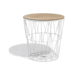 Bout de canapé blanc Gaëlle plateau amovible