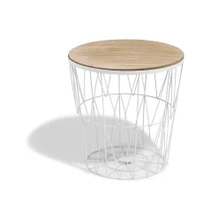 Bout de canapé blanc Gaëlle plateau amovible