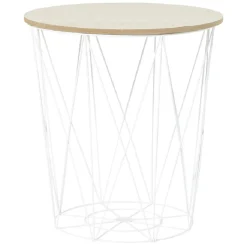 Bout de canapé blanc Gaëlle plateau amovible