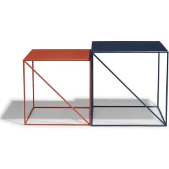 Bout de canapé Chad terracotta et bleu x2