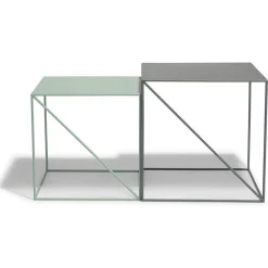 Bout de canapé Chad vert d’eau et anthracite x2