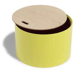 Bout de canapé coffre Kuub jaune canari