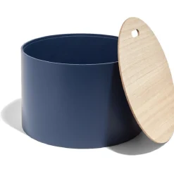 Bout de canapé coffre Kuub bleu nuit