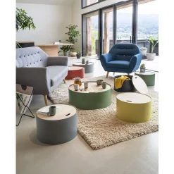 Bout de canapé coffre Kuub bleu nuit