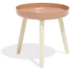 Bout de canapé Echo Ø40xH40cm pin et acier terracotta