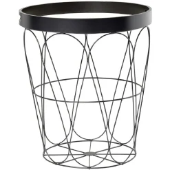 Bout de canapé Gaelle Rattan noir