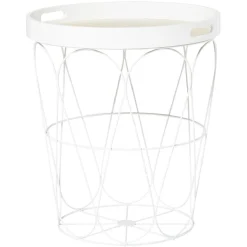 Bout de canapé Gaelle Rattan blanc