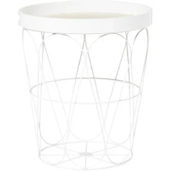 Bout de canapé Gaelle Rattan blanc