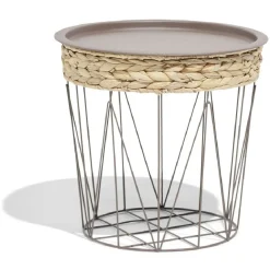 Bout de canapé Gaëlle jonc de mer tressé Ø35xH36cm