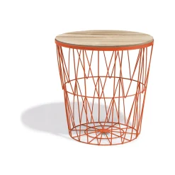 Bout de canapé Gaëlle plateau amovible corail