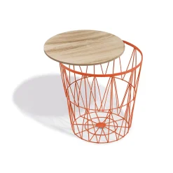 Bout de canapé Gaëlle plateau amovible corail