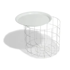 Bout de canapé Gaëlle plateau amovible blanc