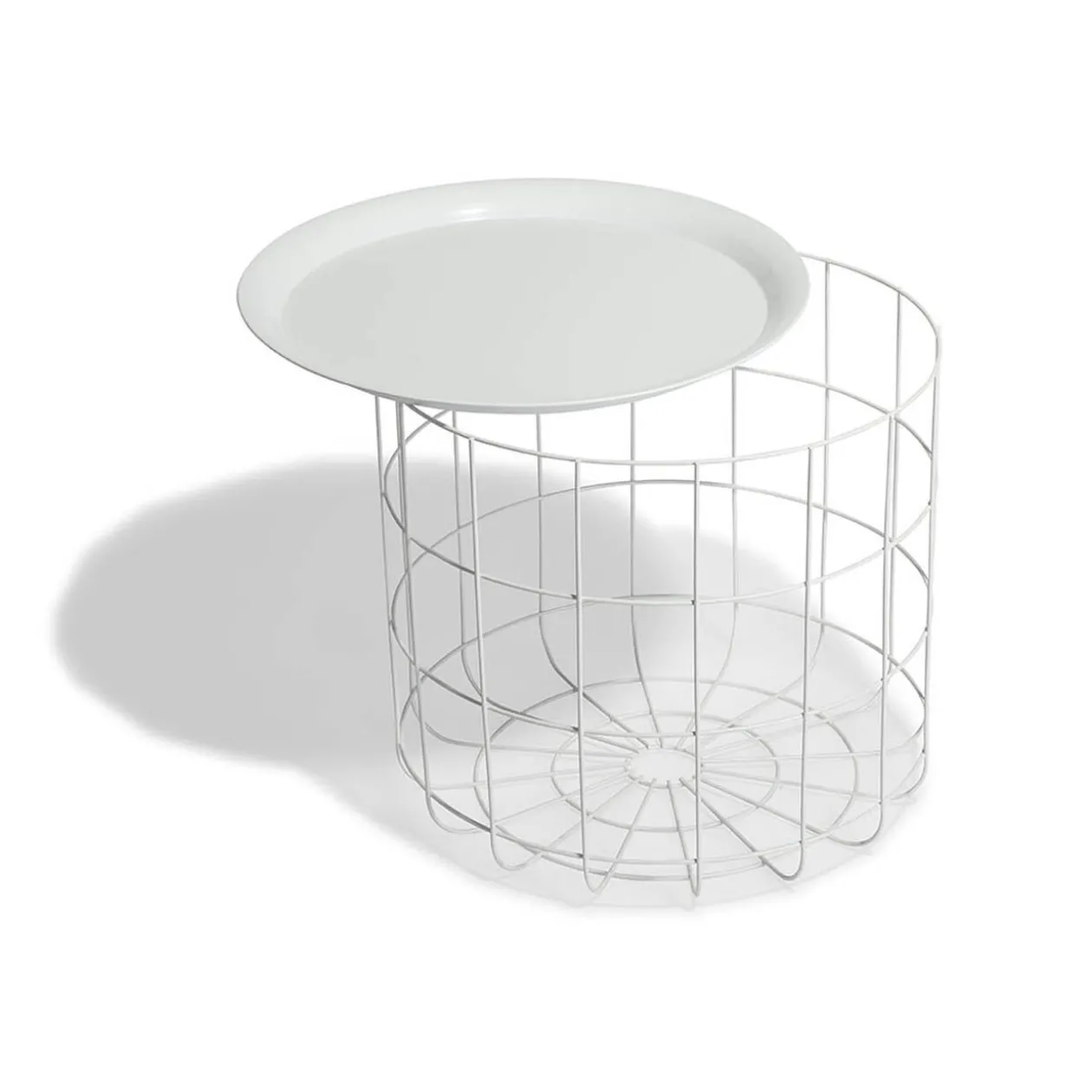 Bout de canapé Gaëlle plateau amovible blanc