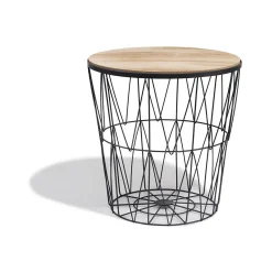 Bout de canapé Gaëlle plateau amovible noir