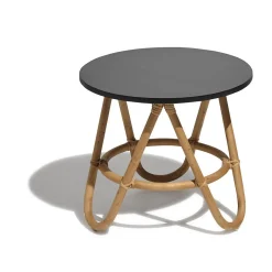 Bout de canapé Inaya en rotin noir