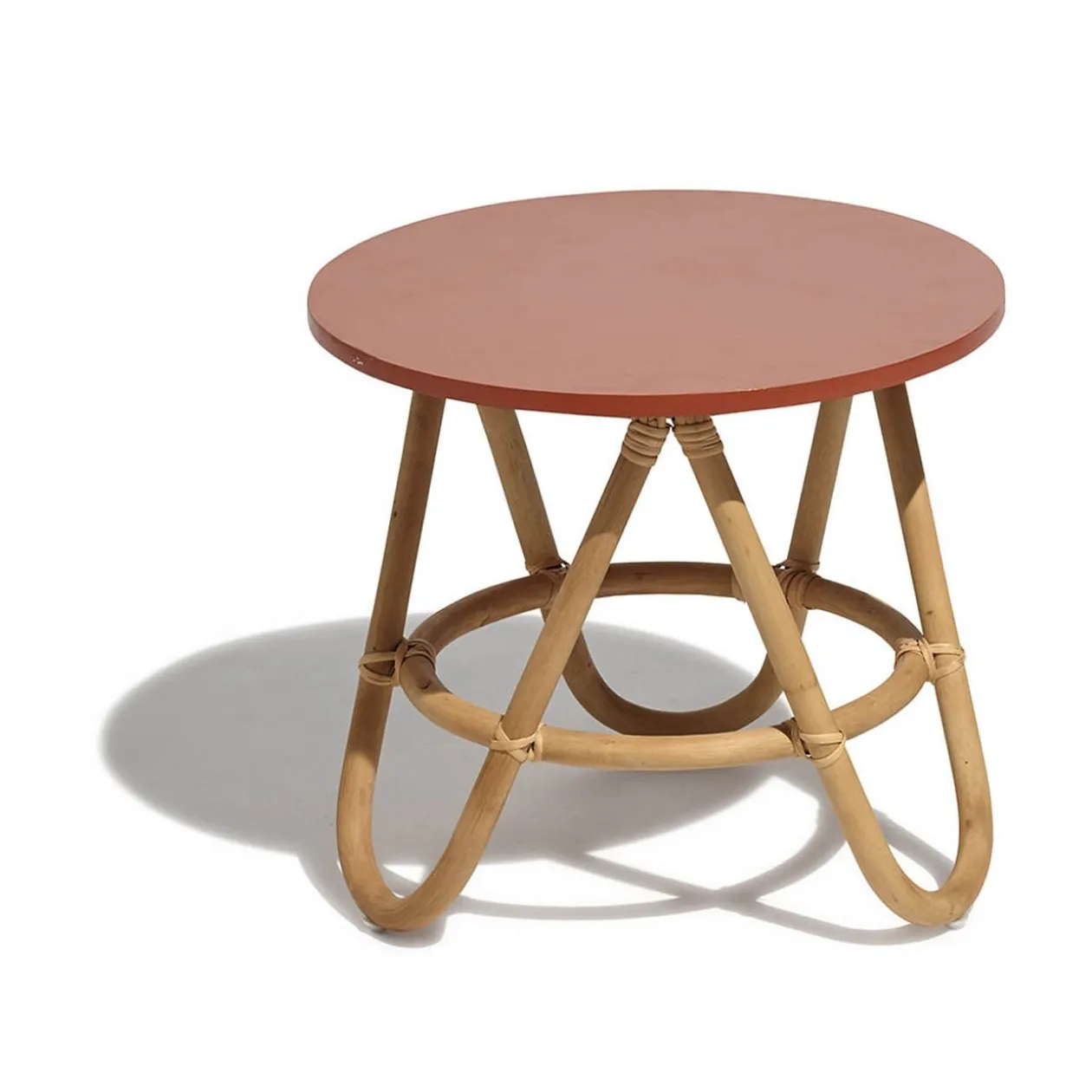 Bout de canapé Inaya en rotin orange