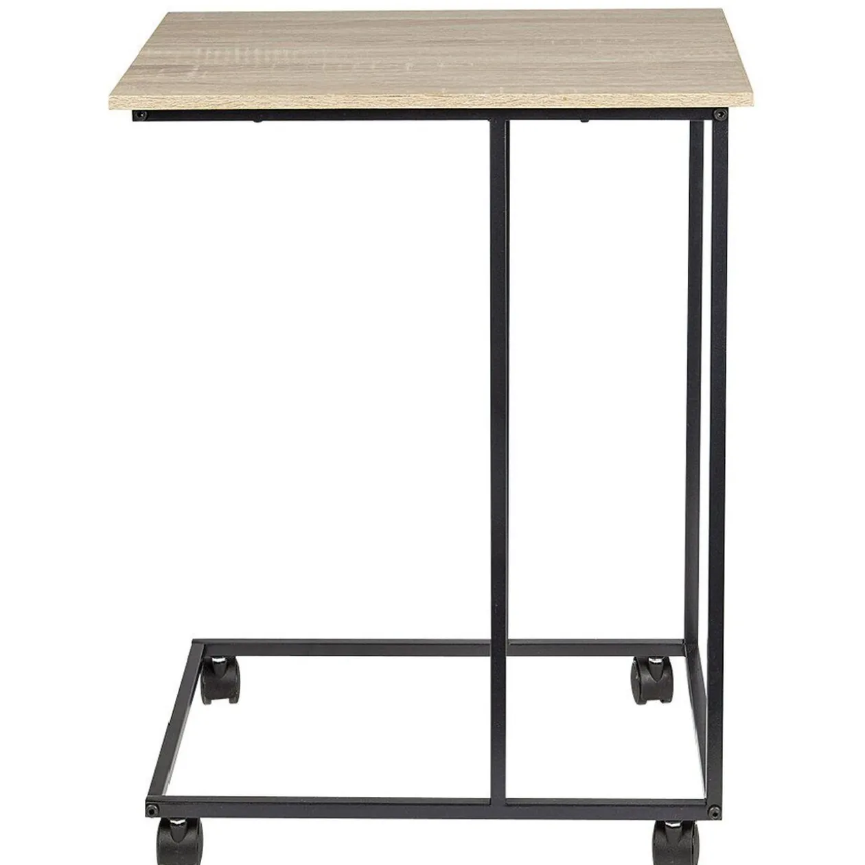 Bout de canapé John à roulettes noir et naturel