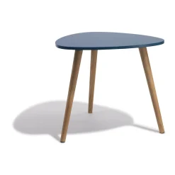 Bout de canapé Joseph bleu canard à trois pieds