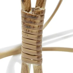 Bout de canapé Léonie rotin naturel verre trempé Ø38xH42cm