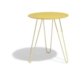 Bout de canapé Lou jaune moutarde à trois pieds