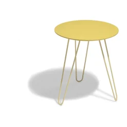 Bout de canapé Lou jaune moutarde à trois pieds