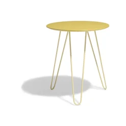 Bout de canapé Lou jaune moutarde à trois pieds