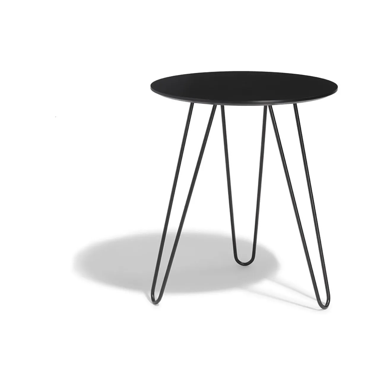 Bout de canapé Lou noir à trois pieds