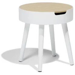 Bout de canapé Mathieu Ø33,5xH38cm bois blanc