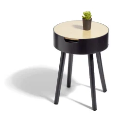 Bout de canapé Mathieu Ø33,5xH38cm bois noir