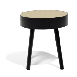 Bout de canapé Mathieu Ø33,5xH38cm bois noir