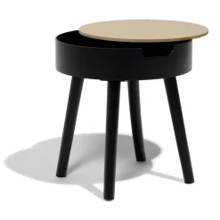 Bout de canapé Mathieu Ø33,5xH38cm bois noir