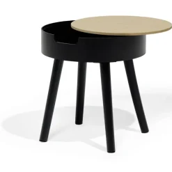 Bout de canapé Mathieu Ø33,5xH38cm bois noir