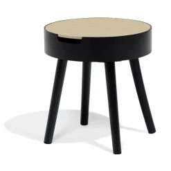 Bout de canapé Mathieu Ø33,5xH38cm bois noir