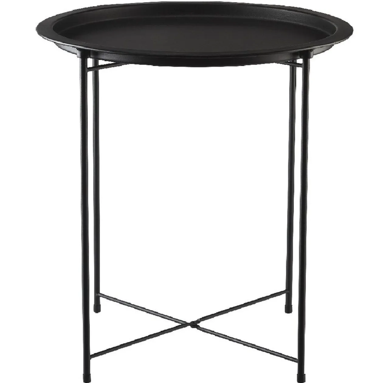 Bout de canapé Mindy métal noir avec plateau amovible