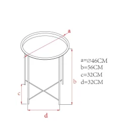 Bout de canapé Mindy métal noir avec plateau amovible