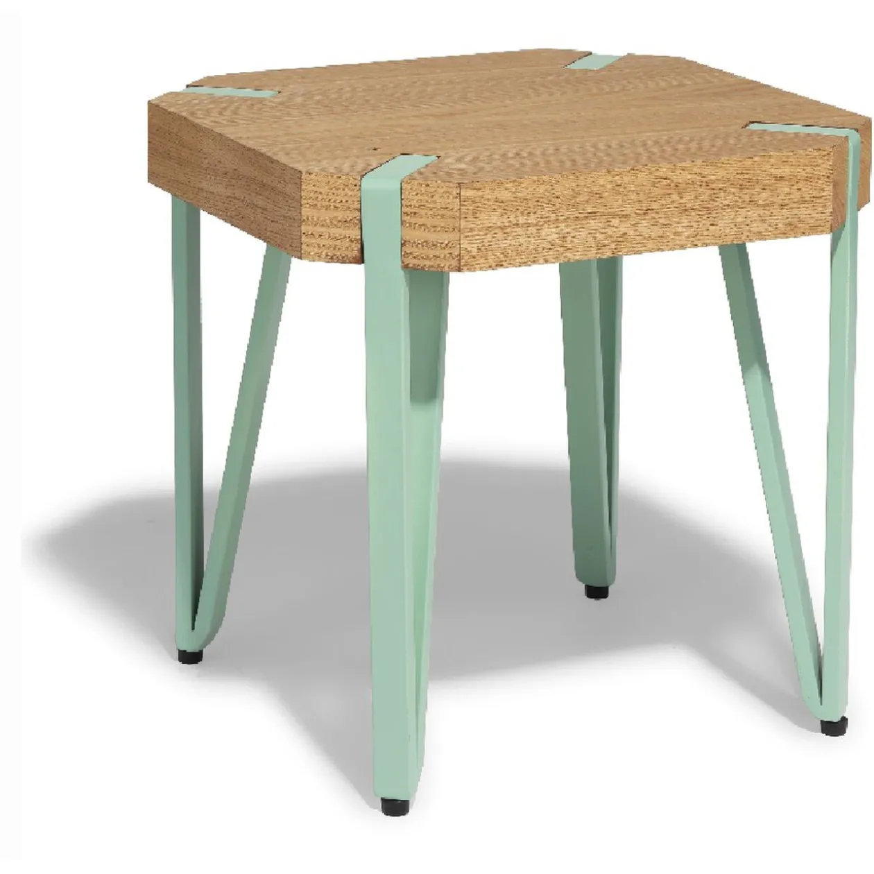 Bout de canapé Orna naturel et vert d’eau