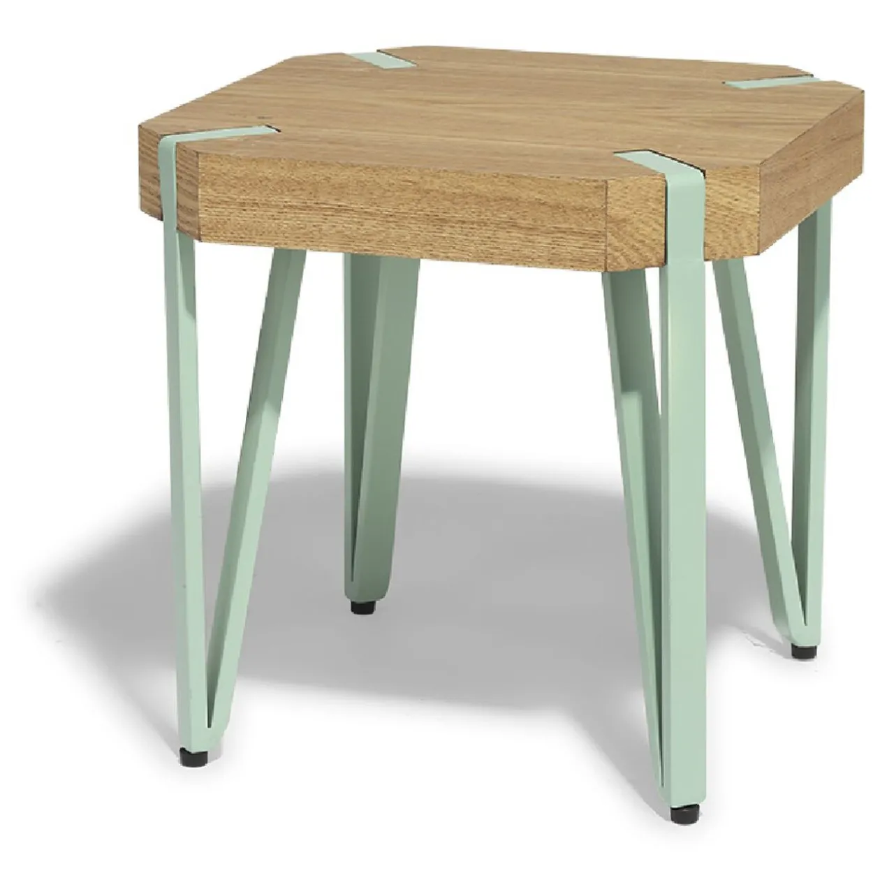 Bout de canapé Orna naturel et vert d’eau