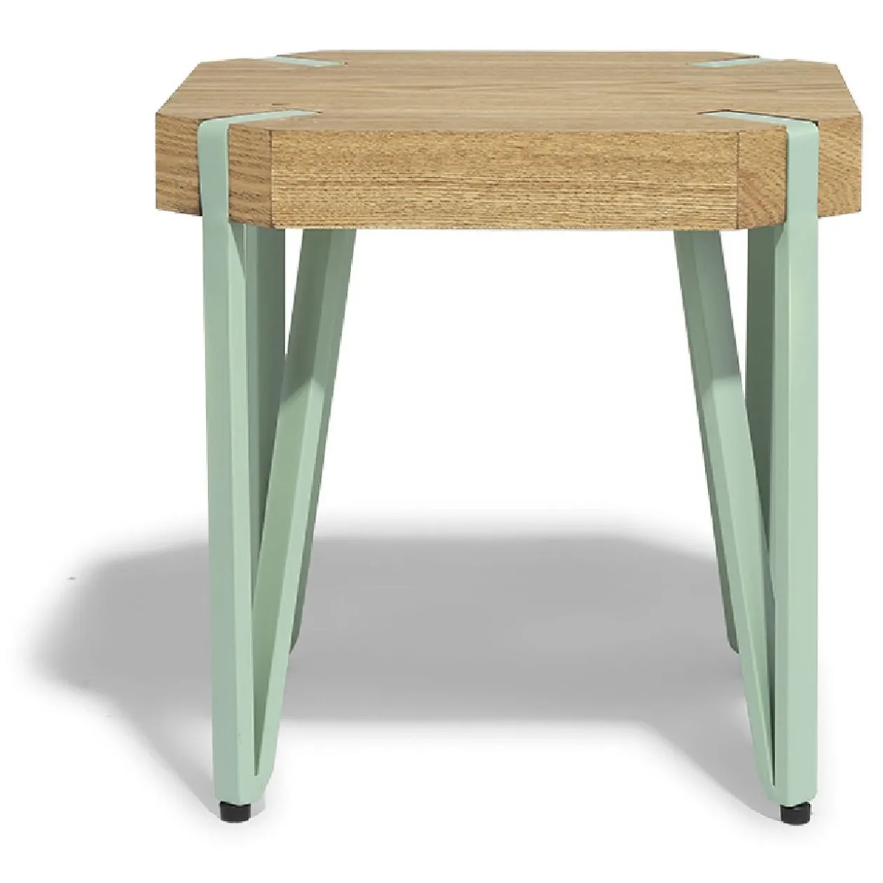 Bout de canapé Orna naturel et vert d’eau