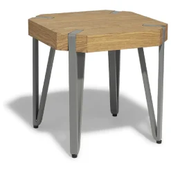 Bout de canapé Orna naturel et gris anthracite