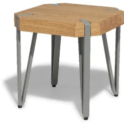 Bout de canapé Orna naturel et gris anthracite