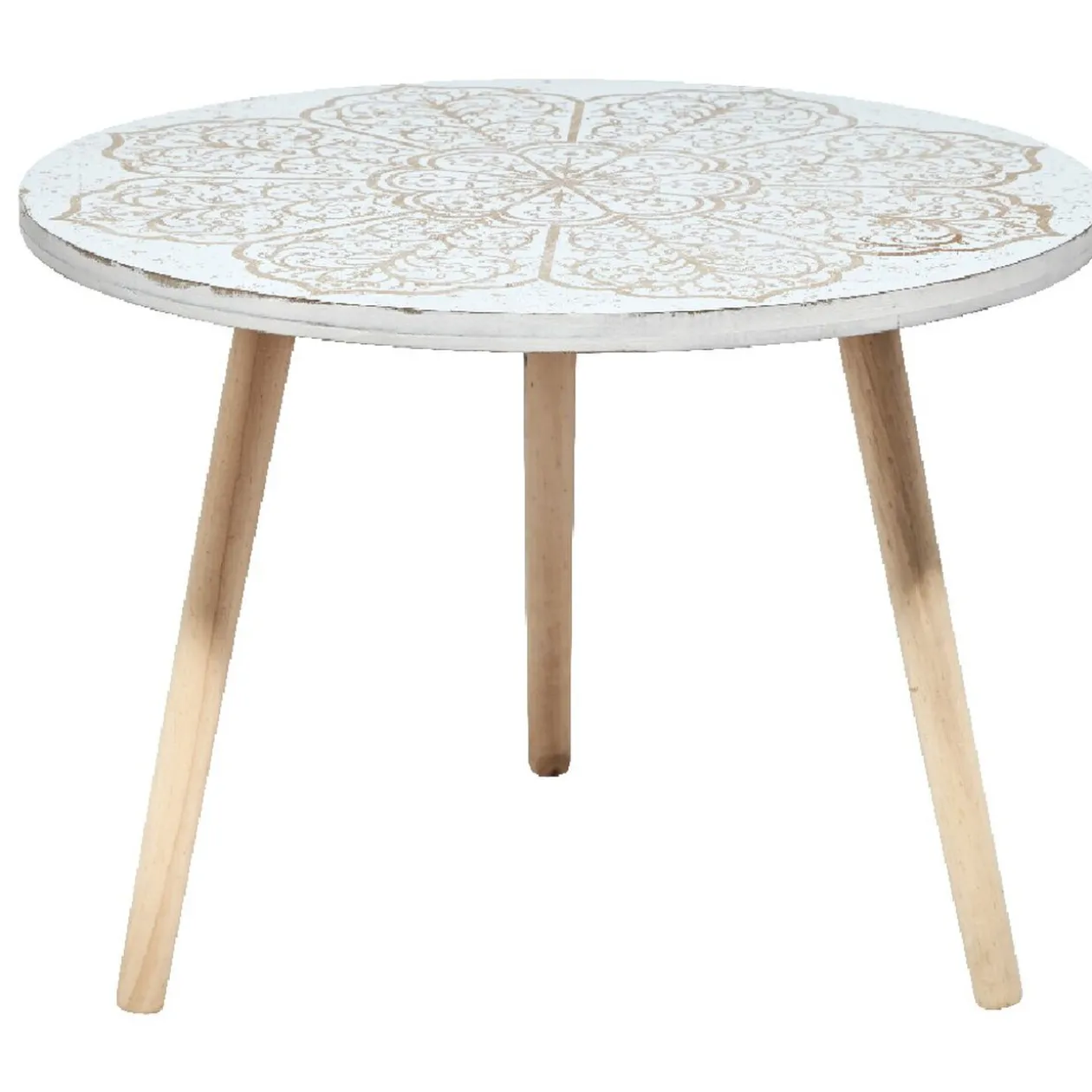 Bout de canapé Padang effet blanchi x2