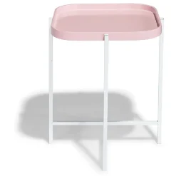 Bout de canapé pliant France rose poudré et blanc