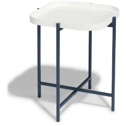 Bout de canapé pliant France bleu orage et blanc