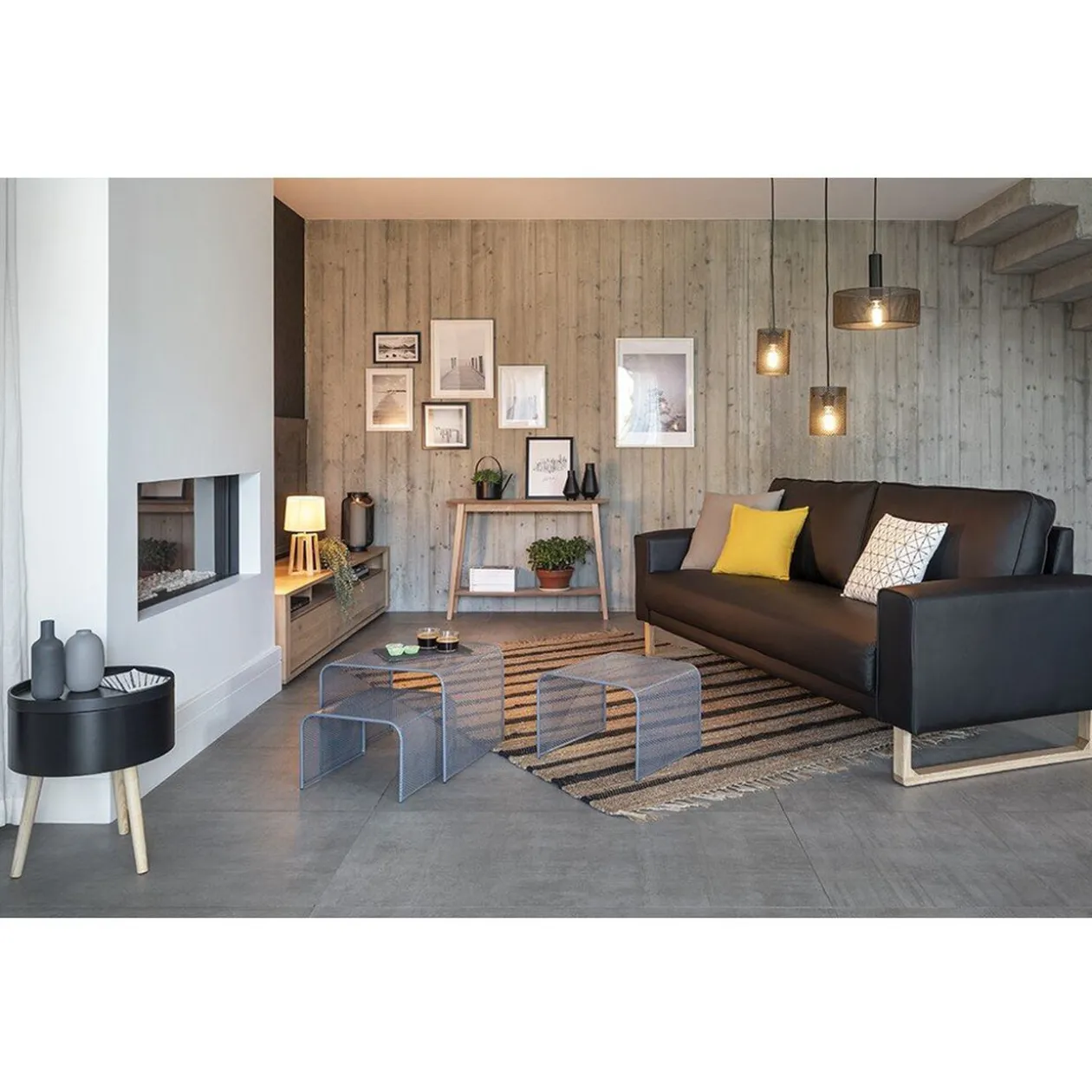 Bout de canapé Poppy gris anthracite x3