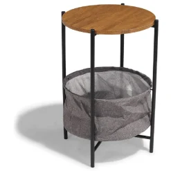 Bout de canapé Selena noir et acajou