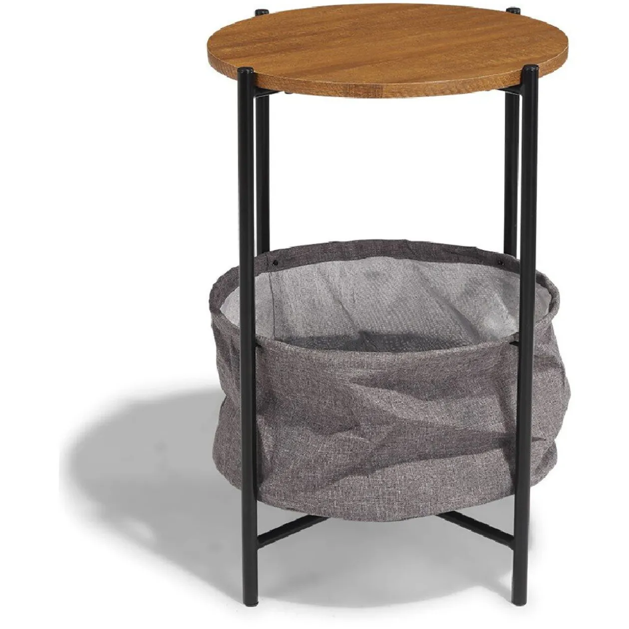 Bout de canapé Selena noir et acajou